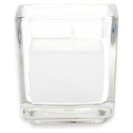 Zest Candle Zest Candle CVC-040 White Citronella Square Glass Votive Candles -12pc-Box CVC-040